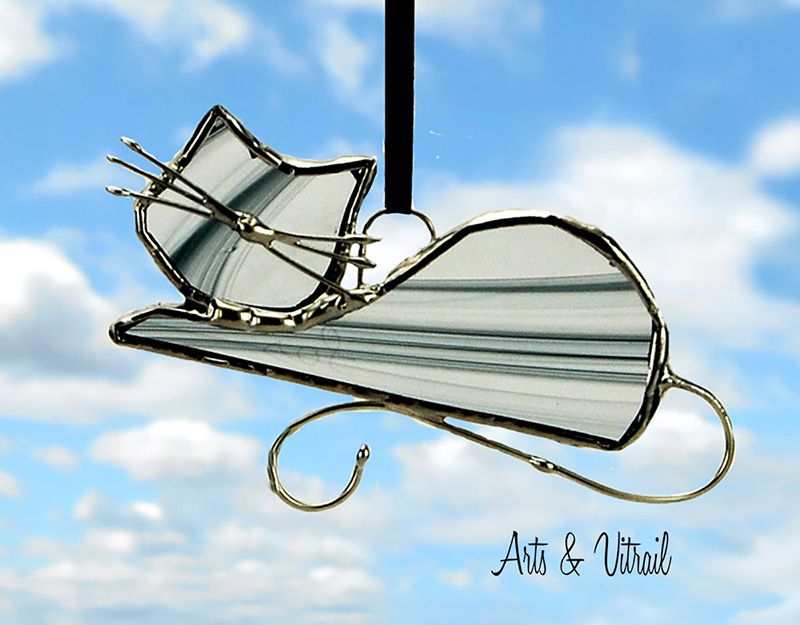 Stained Glass Cat Suncatcher DORMINOU