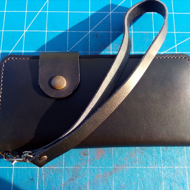 Long handmade leather wallet