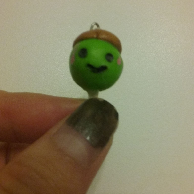 Apple caramel polymer clay charm