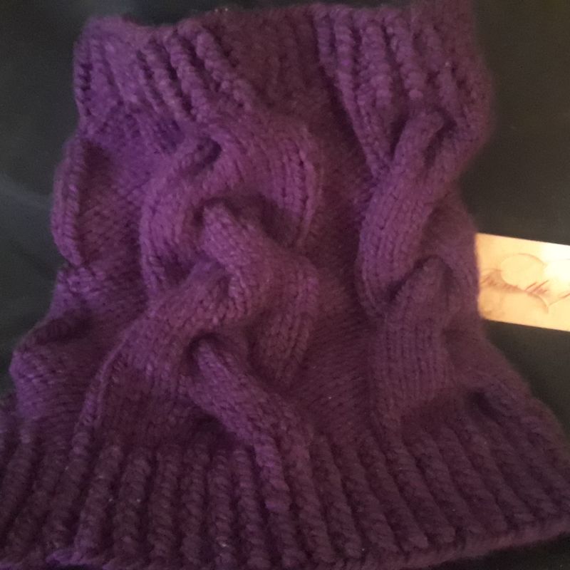 Aubergine Cabled Cowl