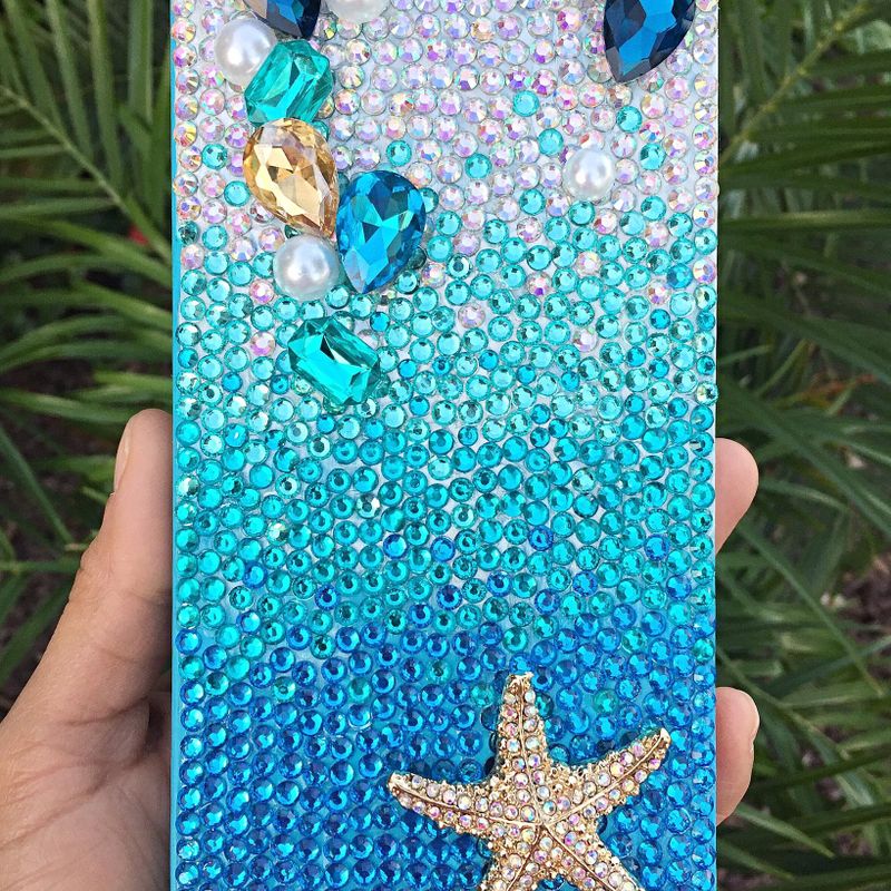 Ombre Aqua Bling Starfish case