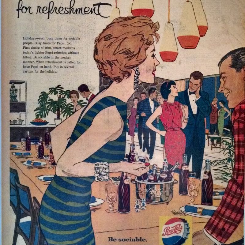 1959 Vintage Newspaper Full Page Pepsi Cola Ad