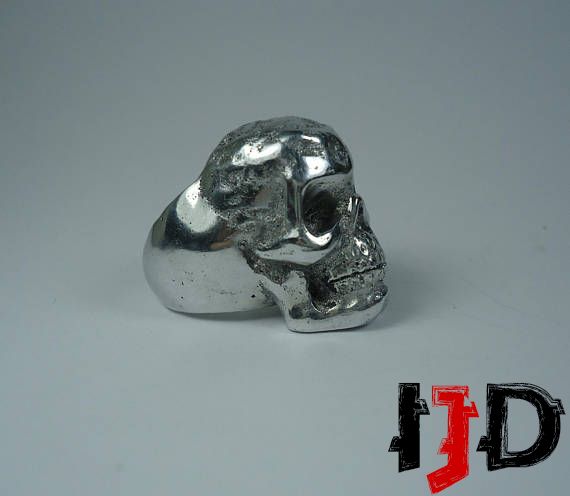 Silver Skull Ring - Skull Jewelry - Biker Jewelry - Demon Jewelry - Demon Ring - Biker Ring - Black Metal Ring - Gothic Ring - Death Metal