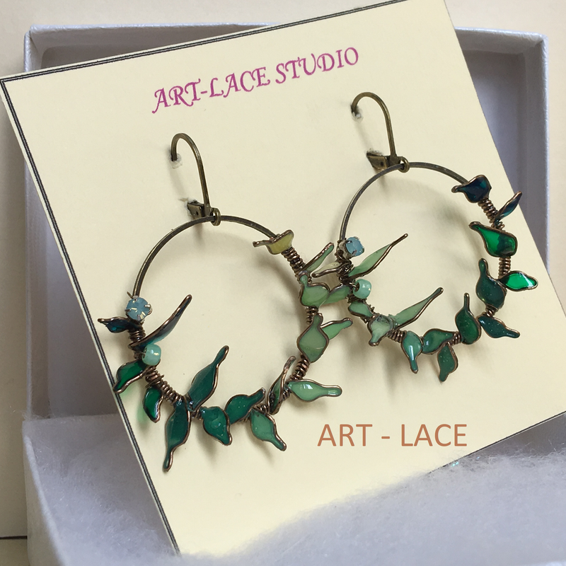 Rustic Hoop earrings Greenery Christmas earrings women Statement Hoop Dangle Party earring wreath earring spiky earring Graduation gift her