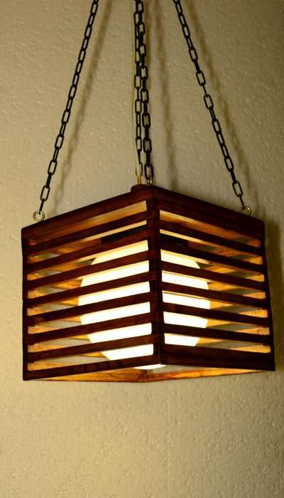 Handmade wooden lamp