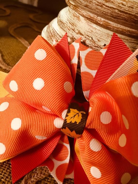 Boutique Hairbow with Alligator Clip. Perfect for the fall festivities or Thanksgiving Celebrations. Free Shipping