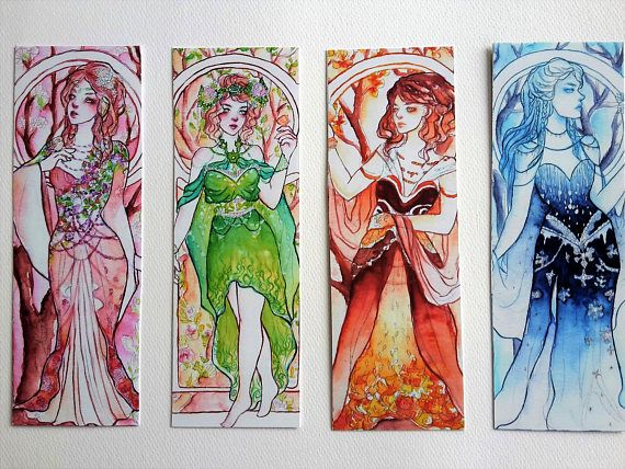 Art Noveau Four Seasons Bookmarks