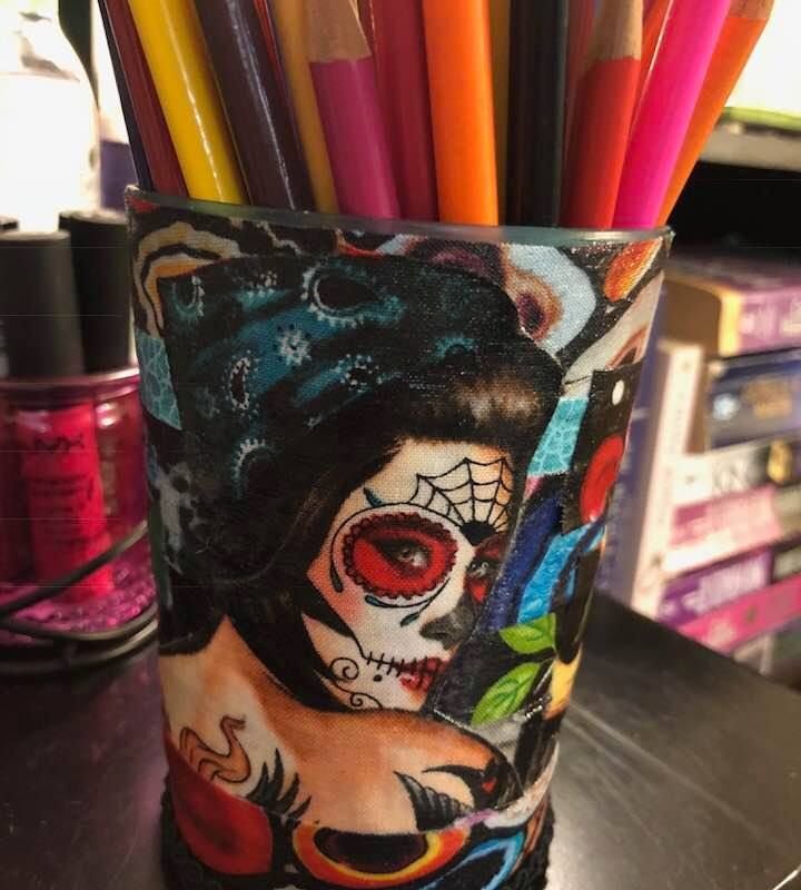 Rockabilly  |  Pencil Cup  |  Makeup Brush Holder  |  Art Supply Organizer