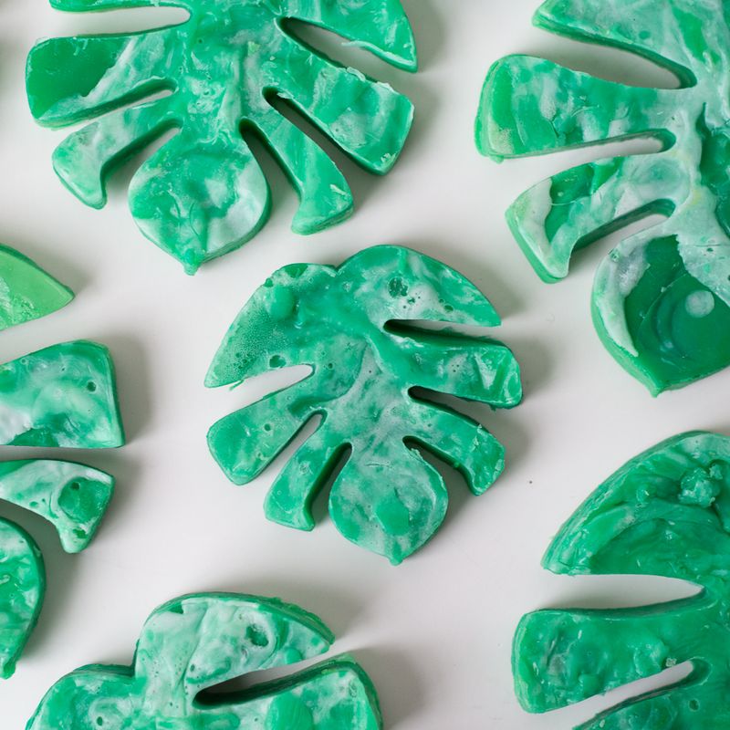 DIY Swiss Cheese Leaf Soaps