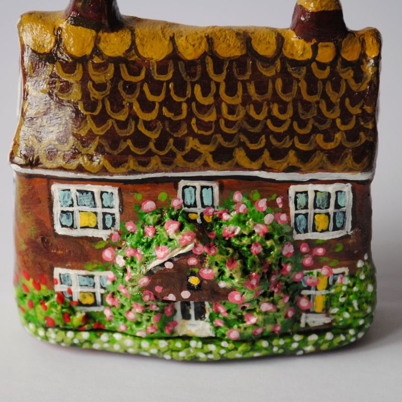 Enchanting English Rose Cottage Sculpture
