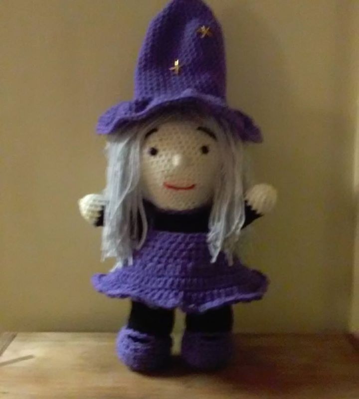 Doll Crocheted Witch Handmade Halloween#Gift Plush Amigurumi