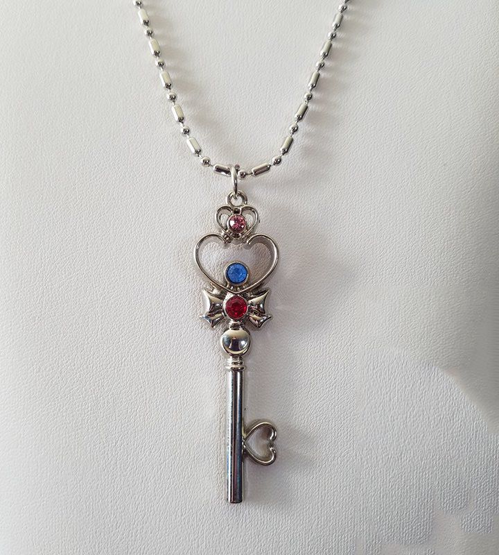 Rini Necklace/Sailor Moon Cosplay/Reeny Time Key Necklace/Sailormoon Jewelry/Sailormoon Necklace/Time Key Necklace/Chibi Moon Key