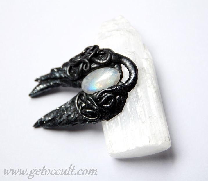 Rainbow moonstone pendant - amulet