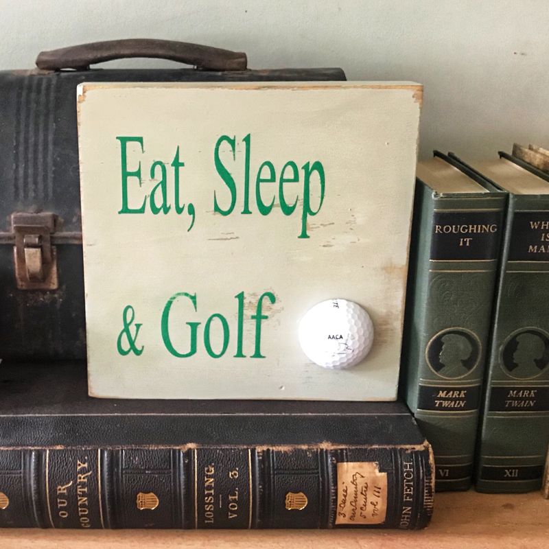 Eat sleep & golf sign | Golf wooden sign | fathers day sign | dad sign | unique father’s Day gift | Golf | i’d rather be golfing