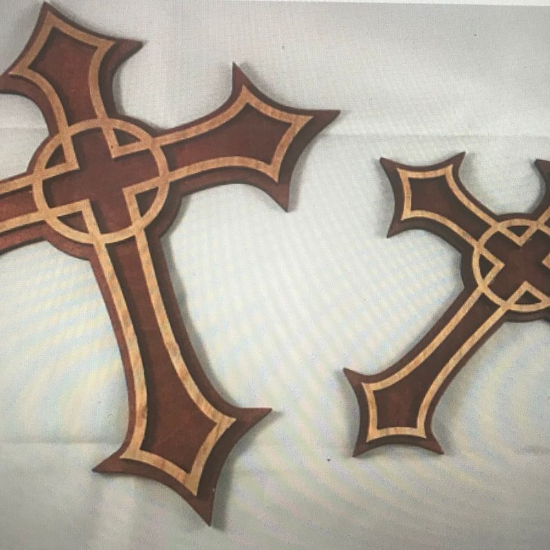 Two toned wooden crosses
