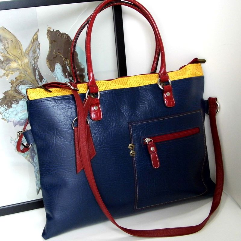 Blue laptop bag, Laptop bag for women, Ladies laptop bag, Vegan leather bag, Travel bag, Faux leather bag, Graduations gift