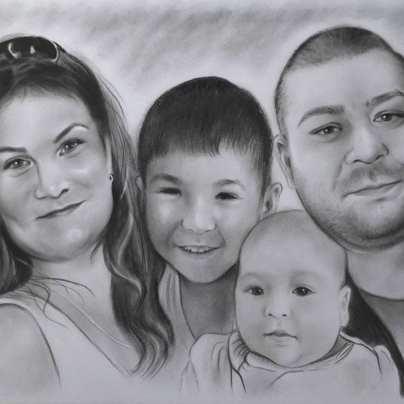 Custom family portrait from photo
