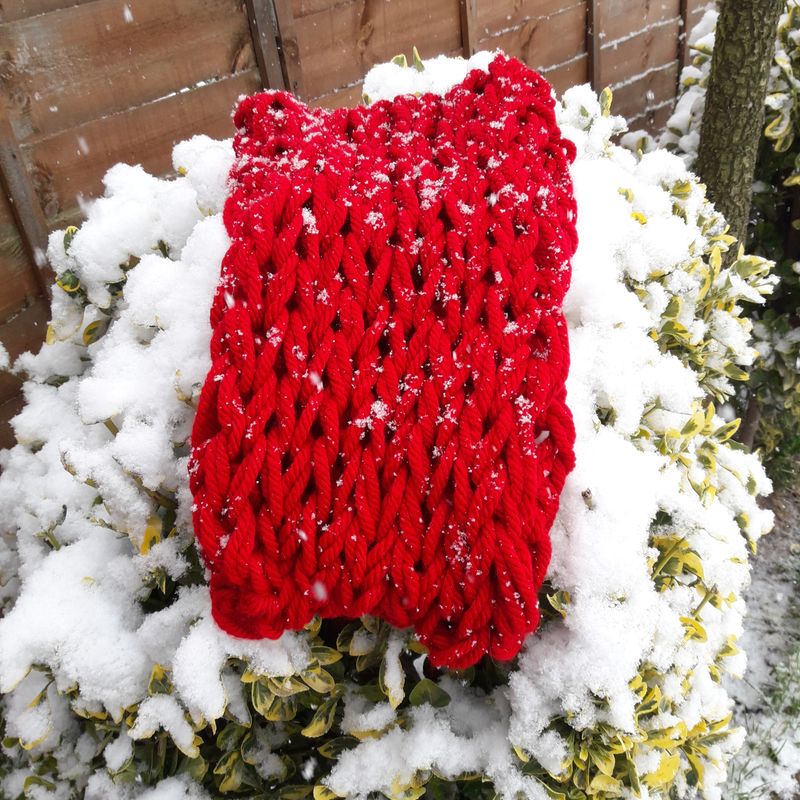 Super Chunky hand arm knit infinity scarf