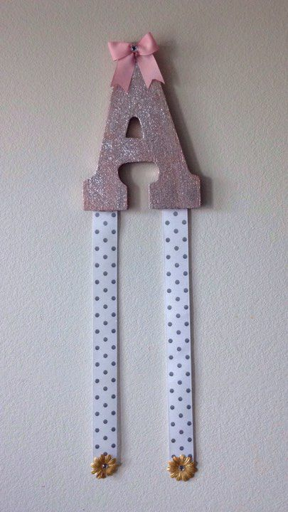 personalized letter bow holder