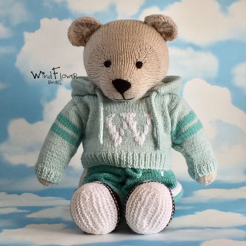 Hand knitted one of a kind teddy bear - Figwort.
