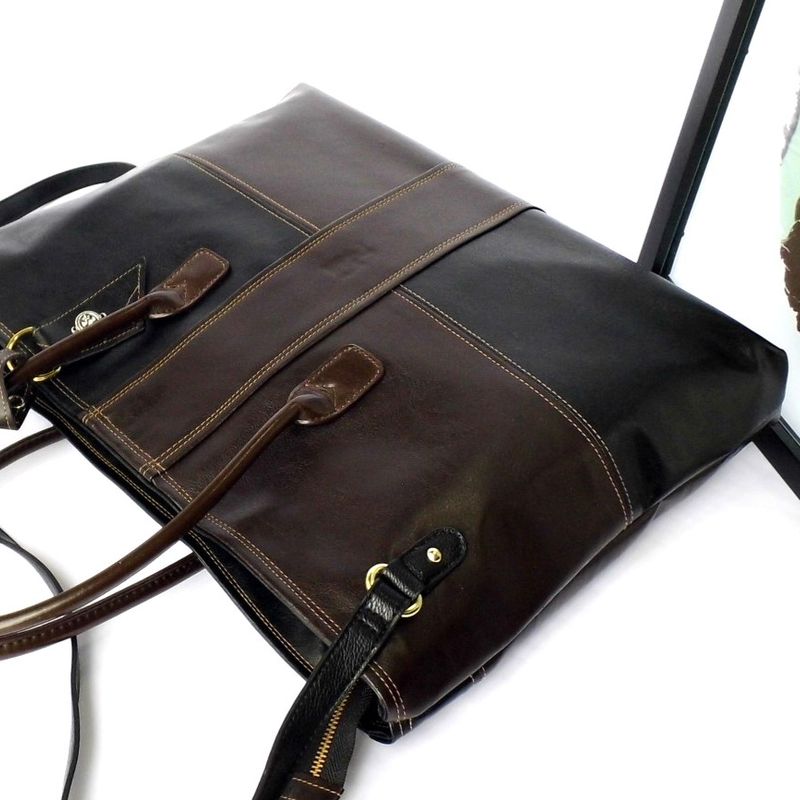 Brown laptop bag, Vegan leather laptop bag, Large computer tote bag, Computer bag for women, Black bag, Ladies work bag