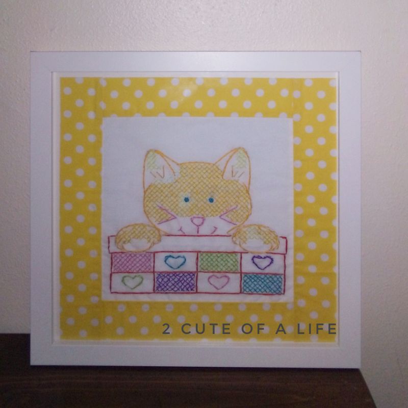 Kitten needlepoint art wall decor