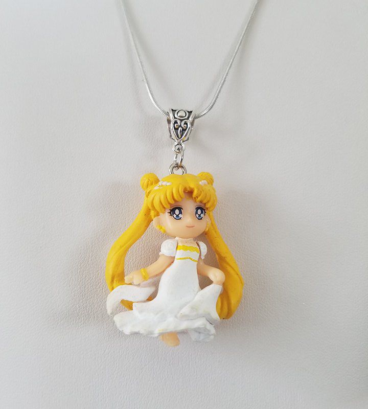 Sailor Moon Necklace/Sailormoon Jewelry/Moon Princess Polymer Clay Pendant/Anime Accessory/Sailormoon Necklace/Princess Serenity