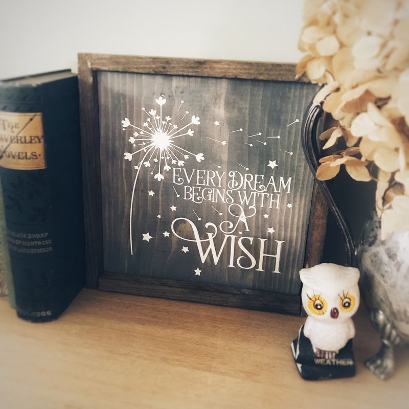 Every Dream Begins With a Wish Sign | Wooden Sign | Farmhouse Sign | Rustic wooden sign | Nursery | unique shower gift | encouragement gift