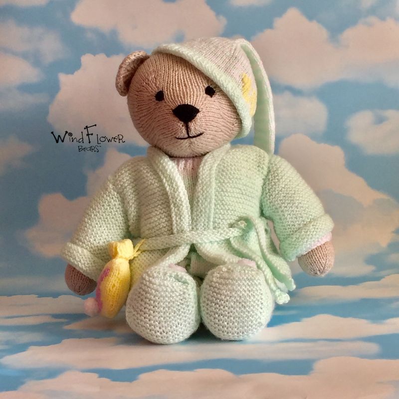 Hand knitted one of a kind teddy bear - Blanketflower.