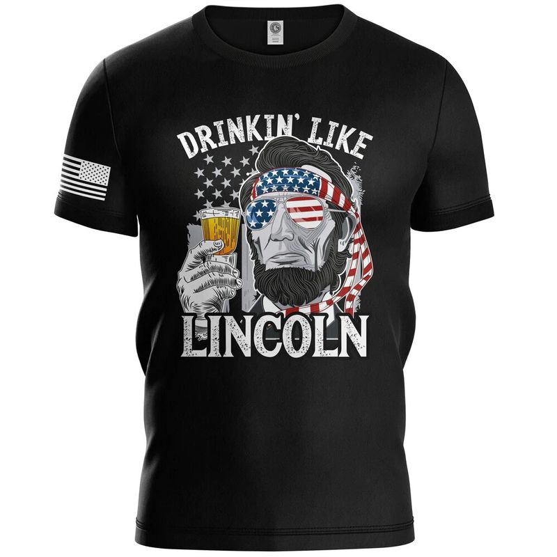 Drinkin' Lincoln Men’s Patriotic Shirts | Military Inspired Tee