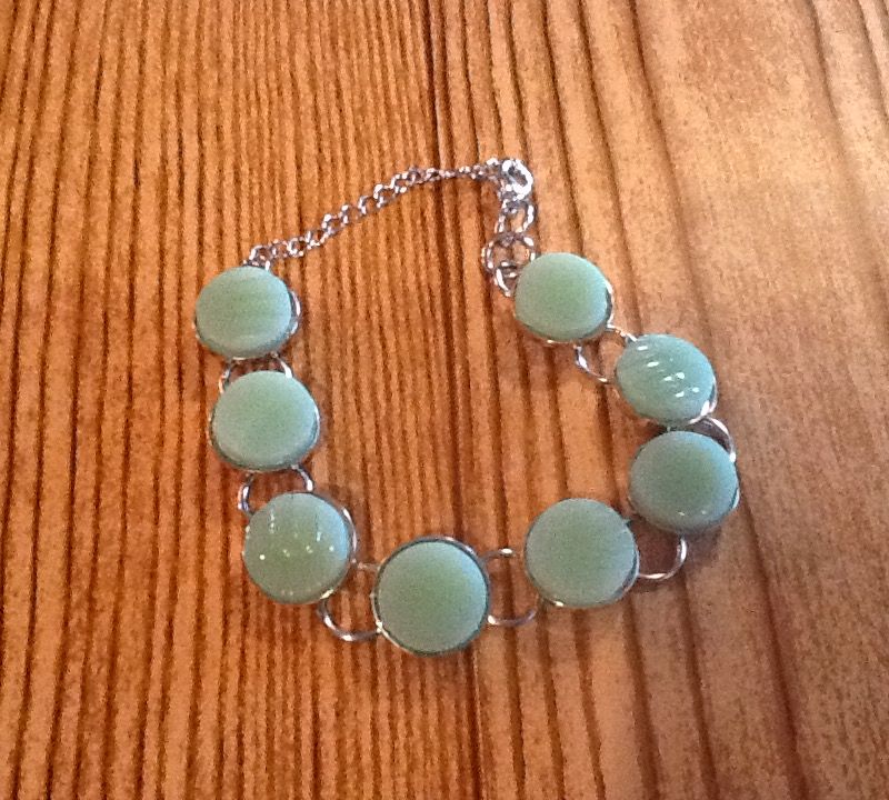 Jadeite bracelet made from broken china