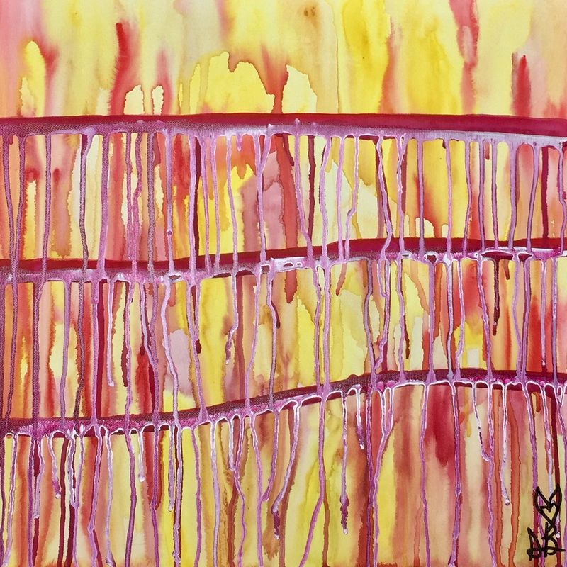 Original Abstract Painting - Drip Painting - Mixed Media Art - Wall Art - Home Decor - Office Decor - Poetry Art