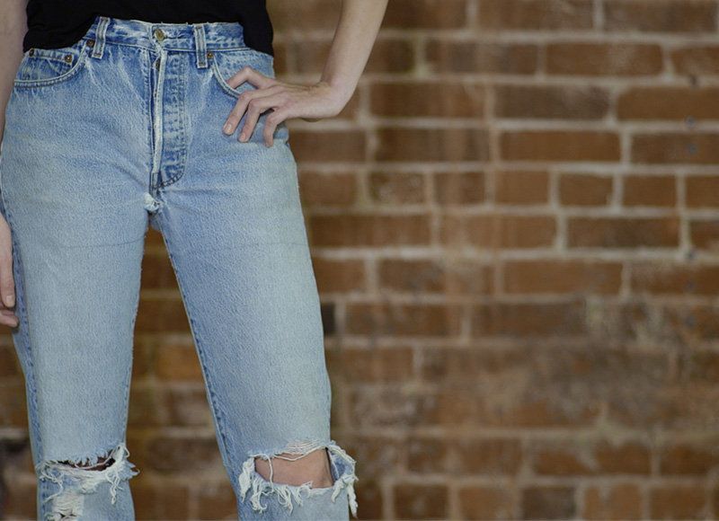 Transform an old pair of jeans into shorts.