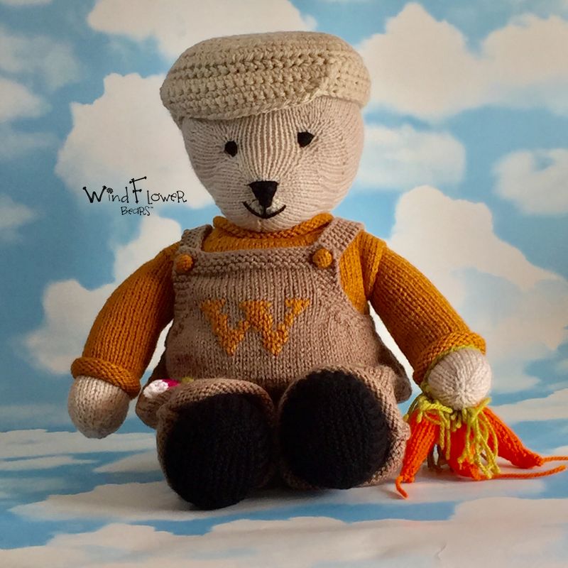 Hand crafted, one of a kind teddy bear - Basil.