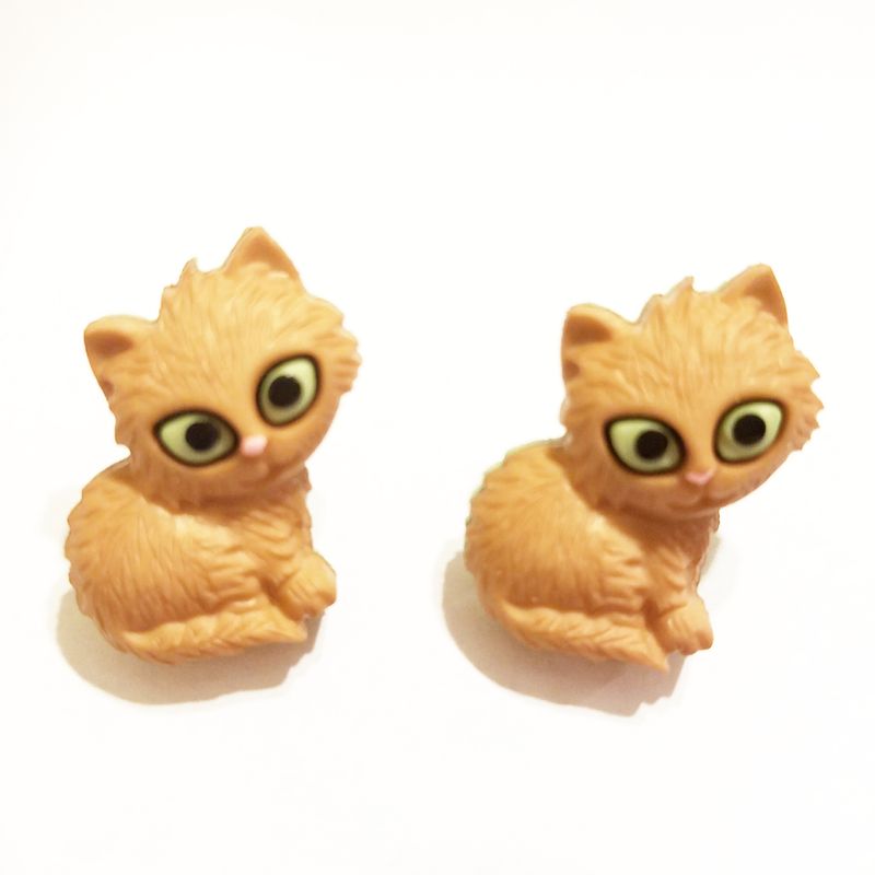 Sweet Light Brown Cat Post Earrings #34