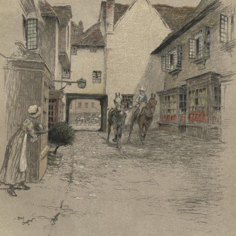 Cecil Aldin The Golden Cross-Oxford Vintage Book Print 1921 Signed