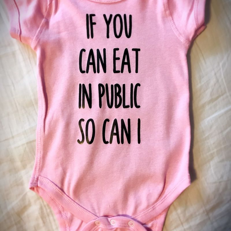 If You Can Eat In Public So Can I Baby Boy Girl Onesie Breastfeeding Infant Bottom Button Shirt Breast milk Advocate Tee Public Eating Milk