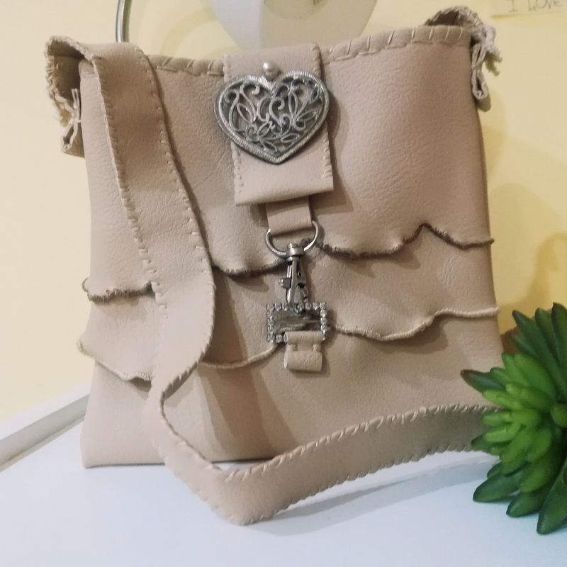 Crossbody boho bag with frill detail
