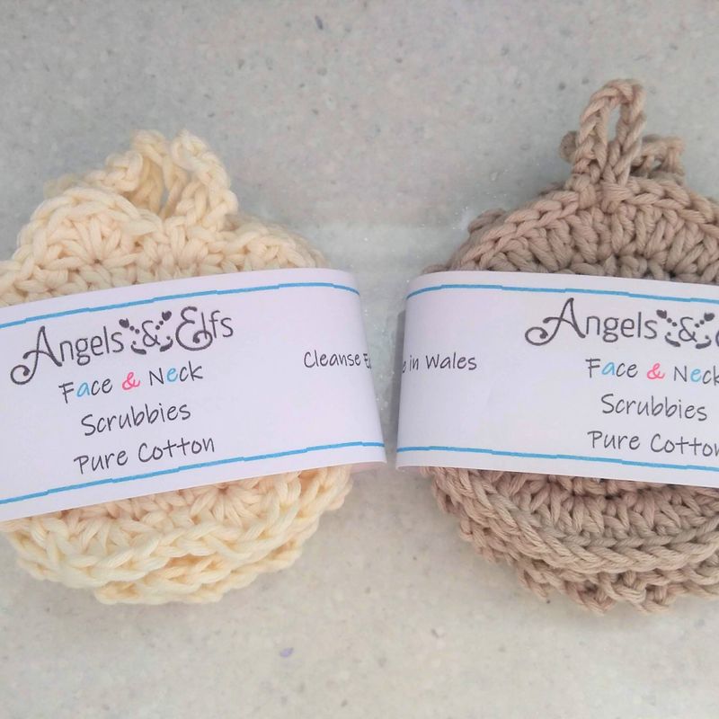 Set of 7 Eco-Friendly Re-Usable Pure Cotton Crochet Face & Neck Scrubbies