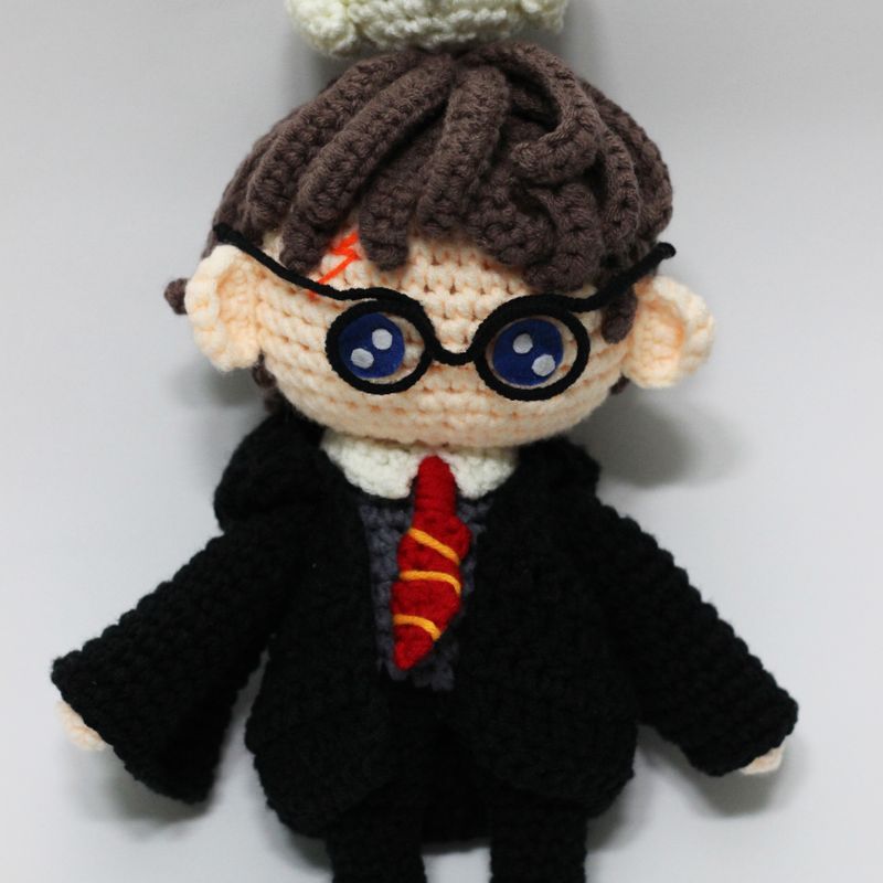 Harry Potter Chibi Plushie Amigurumi Stuffed Toy Doll Handmade Softies Gift Baby Crochet Knit Inspired Plush Characters Cosplay