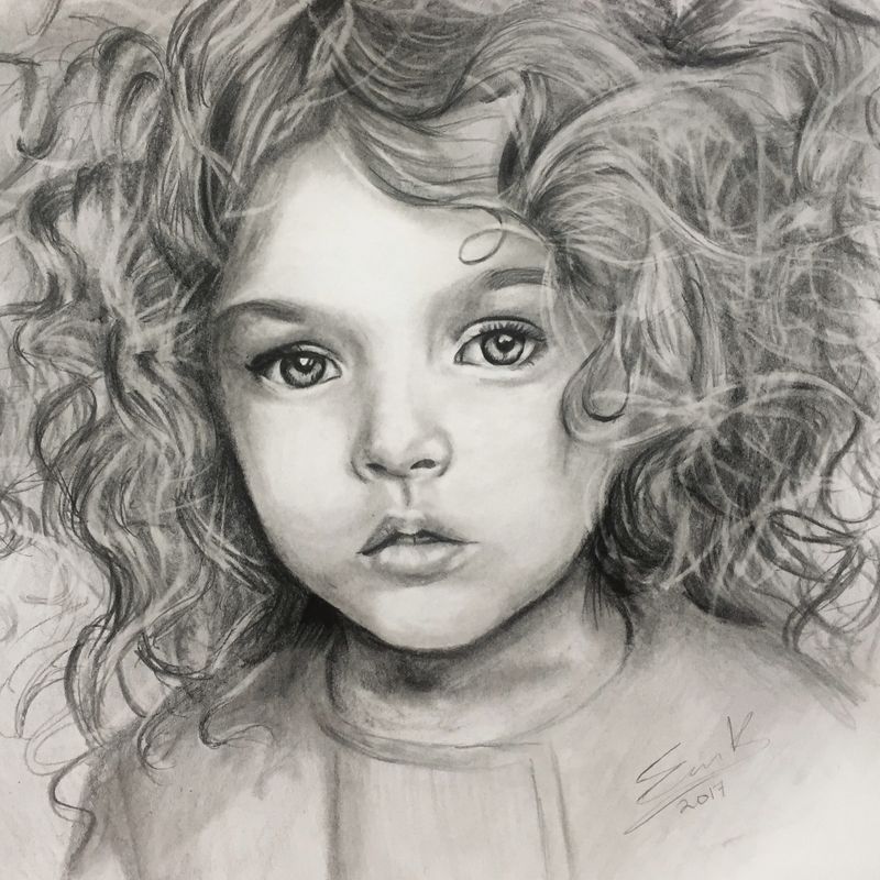 Realistic pencil portrait from a photo