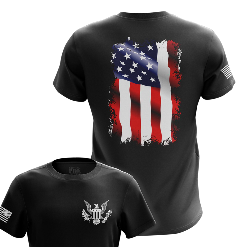 Waving Flag Mens Military T-Shirts | Tactical Pro Supply