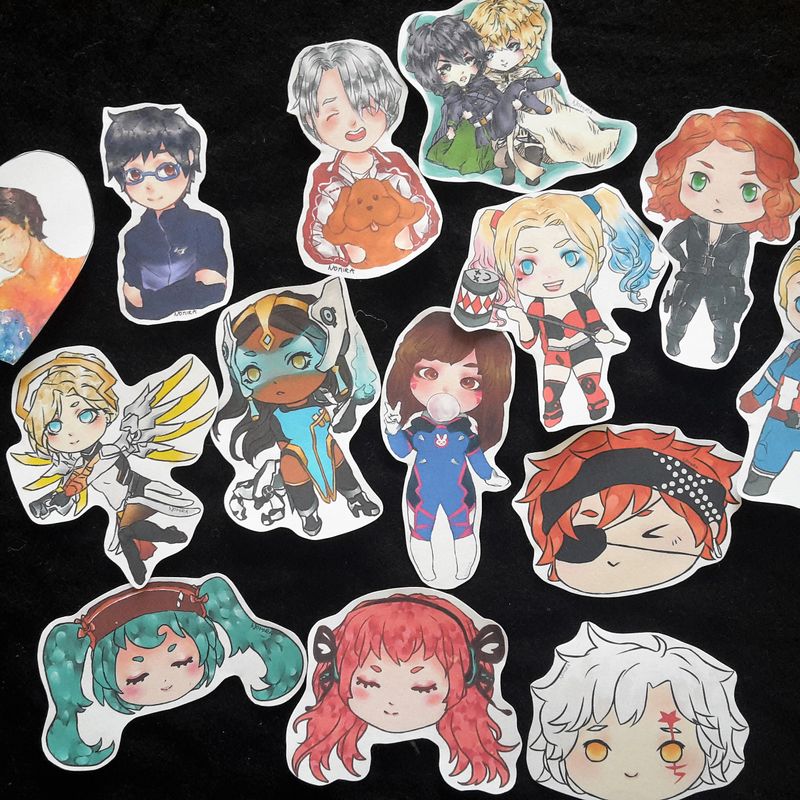5 Pack Stickers Mixed Anime Comics Games