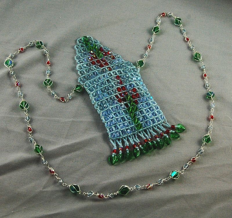 blue flower amulet bag