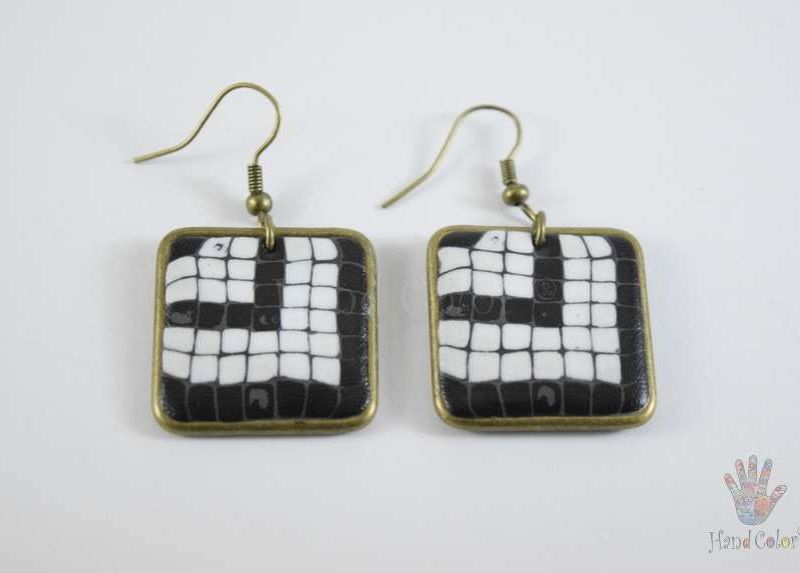 Portuguese Cobblestone Squared Earrings - BQDC-12-28