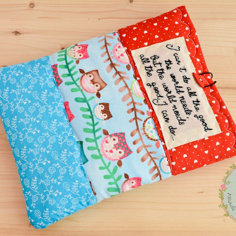 Book buddy, book sleeve, gift for reading, bookworm, quilted cover , personalized, fabric sleeve, owls, red hearts, teal, book sleeve, quote