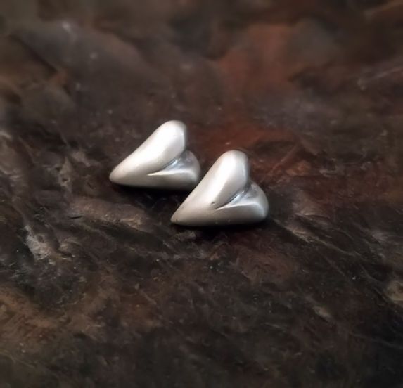 Sterling Silver "Little Love" In Your Heart Stud Earrings