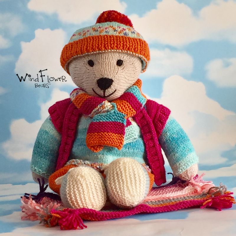 Hand crafted, one of a kind teddy bear - Rocket