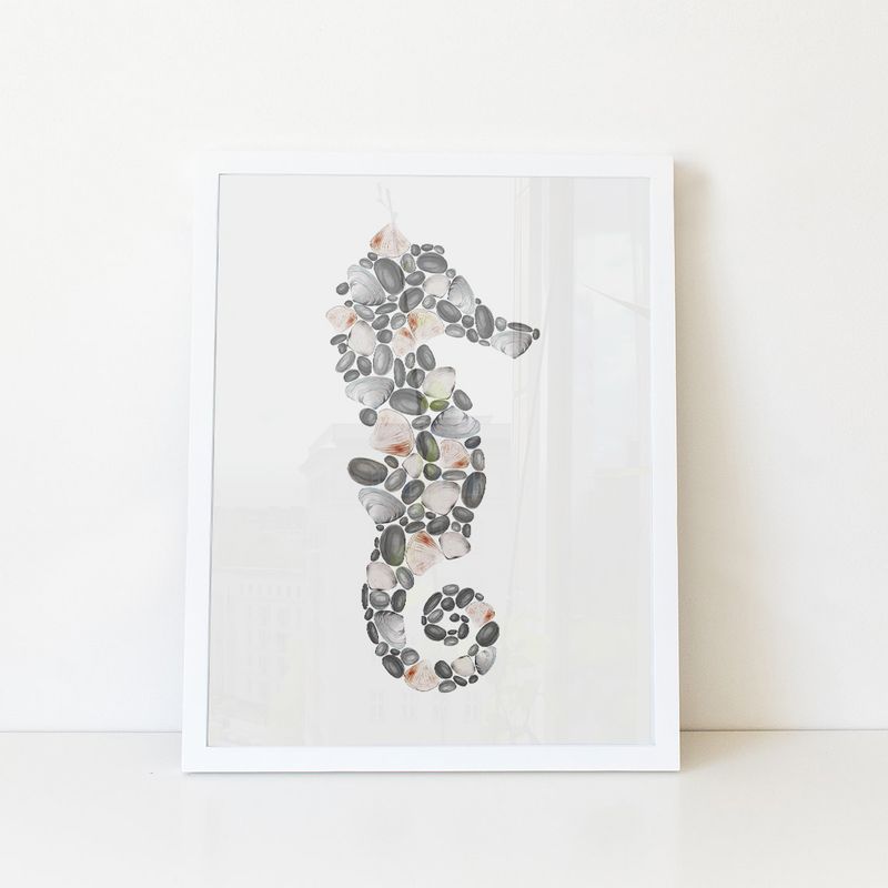 seahorse wall art, bathroom wall art.