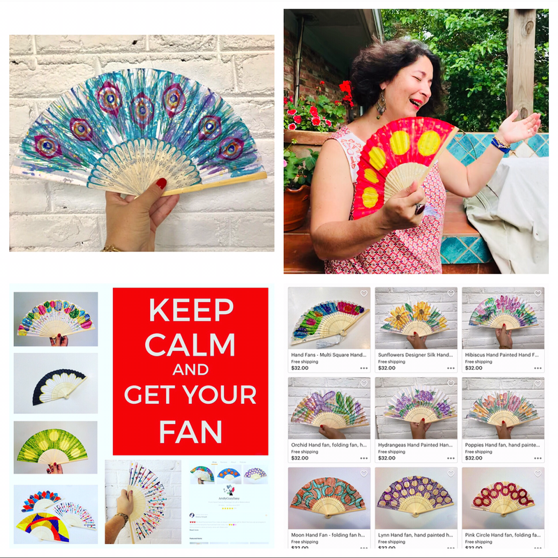 Hand Painted Hand Fans - Choose One from a Great Variety of Beautiful Styles - Handfan, Gift for Her, Gift for Mom, Fun and Stylish Accessory